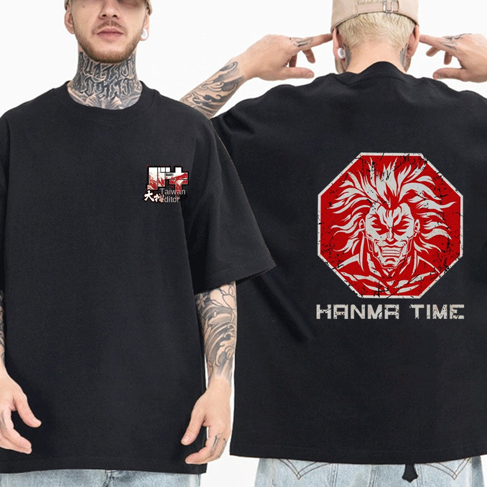 Baki Hanma The Grappler tshirt Fan Ma Cutting Teeth Short Sleeve