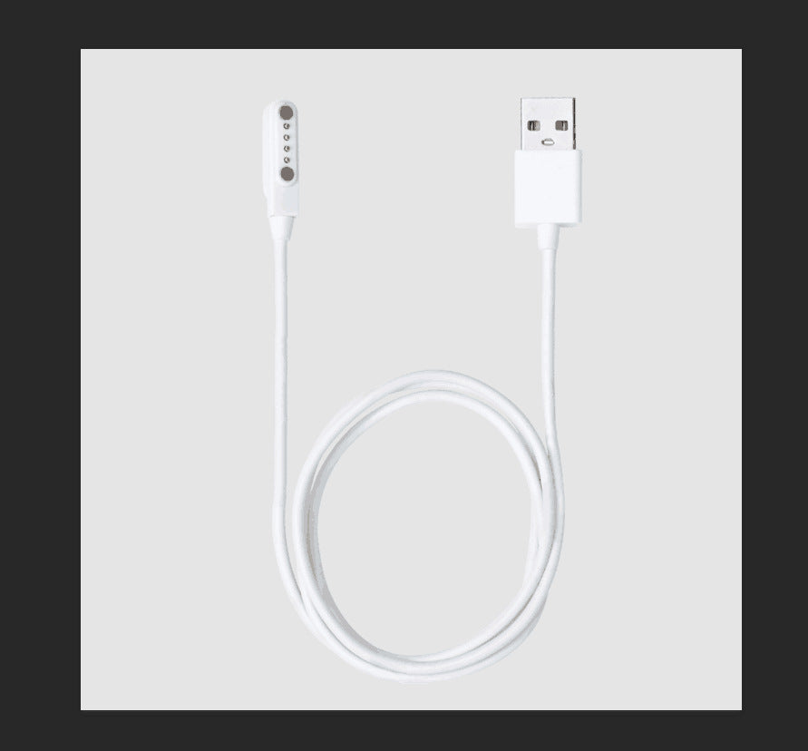 Chivo kw10pro women's smart Watch charging USB cable in white color with connectors at both ends.