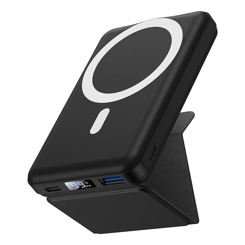 Magnetic Power Bank,10000Mah Foldable Wireless Portable Charger,Led Display,Mag Safe Fast Charging Power Bank Compatible for Iphone 16/15/14/13/12 Pro/Pro Max/Plus/Mini Electronic,10000 MAH Power Bank with Folding Stand,22.5W PD Fast Charging