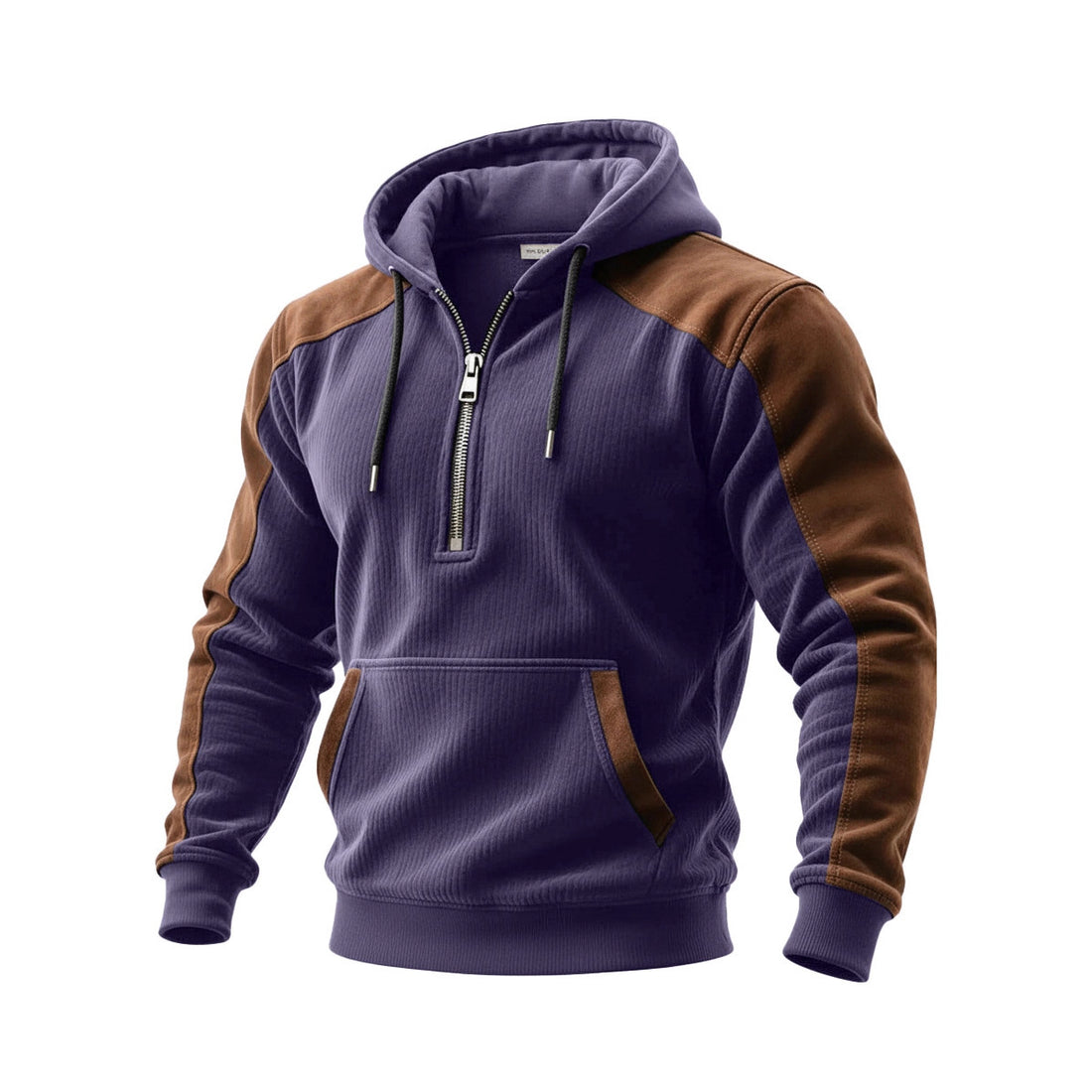 Digital-print Double-hooded Half-zip Hoodie