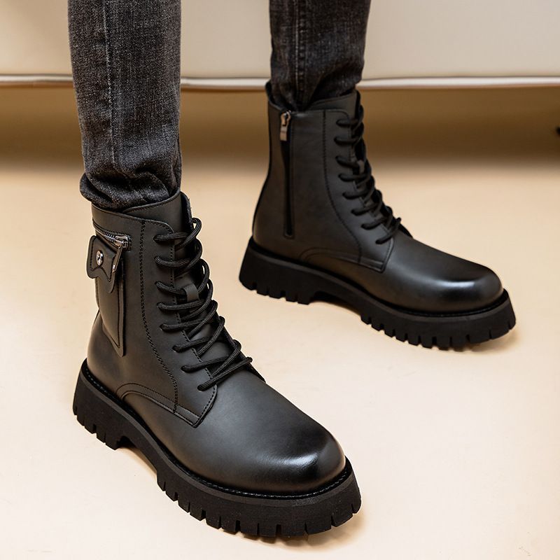 Martin Boots Men's Leather High-top Leather Shoes
