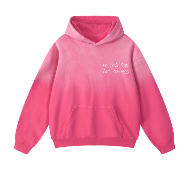 American-style Loopback Fabric Hoodie With A Mottled Wash And Gradient Effect