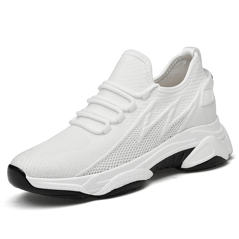 Summer height increasing men's shoes 10cm breathable fly woven mesh sports and leisure board shoes