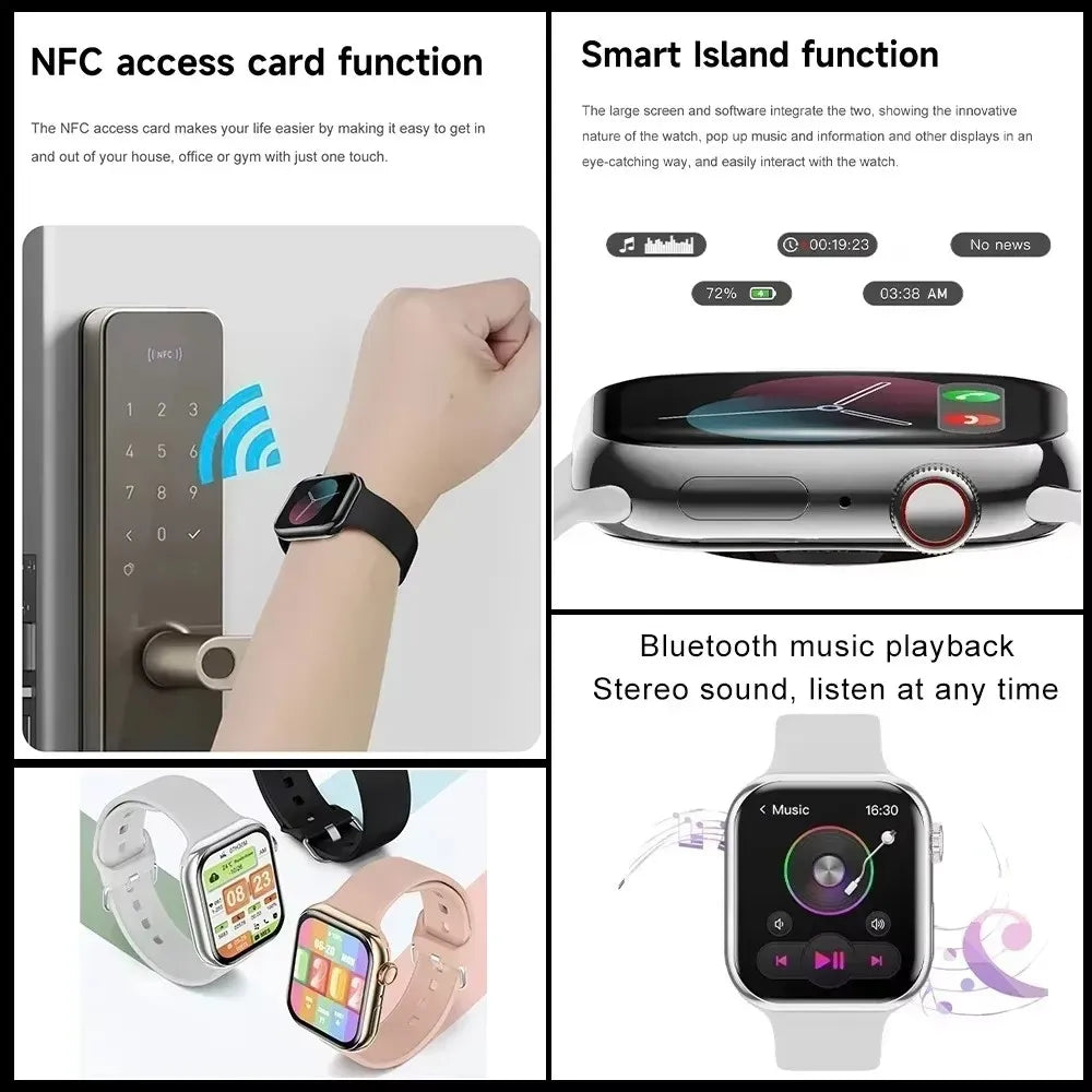 GPS Smart Watch Men For Apple Watch 11 Series Always On Display Body Temperature BT Call NFC Women Smartwatch For IOS Android