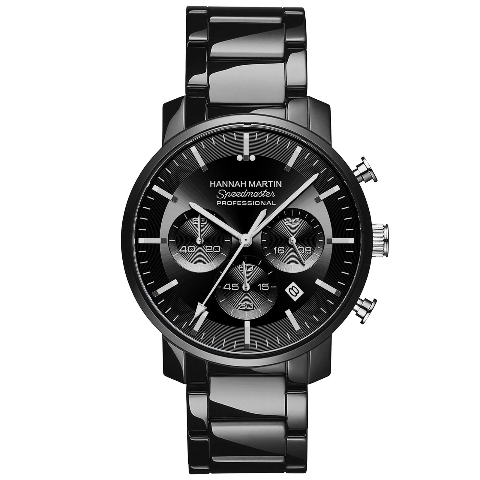 New Six-hand Multi-function Waterproof Calendar Watch For Business Men featuring black dial and strap.
