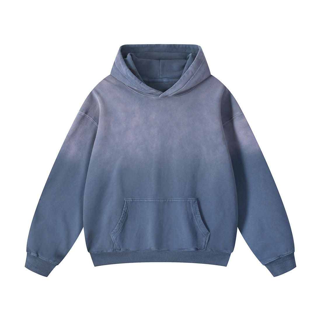 American-style Loopback Fabric Hoodie With A Mottled Wash And Gradient Effect